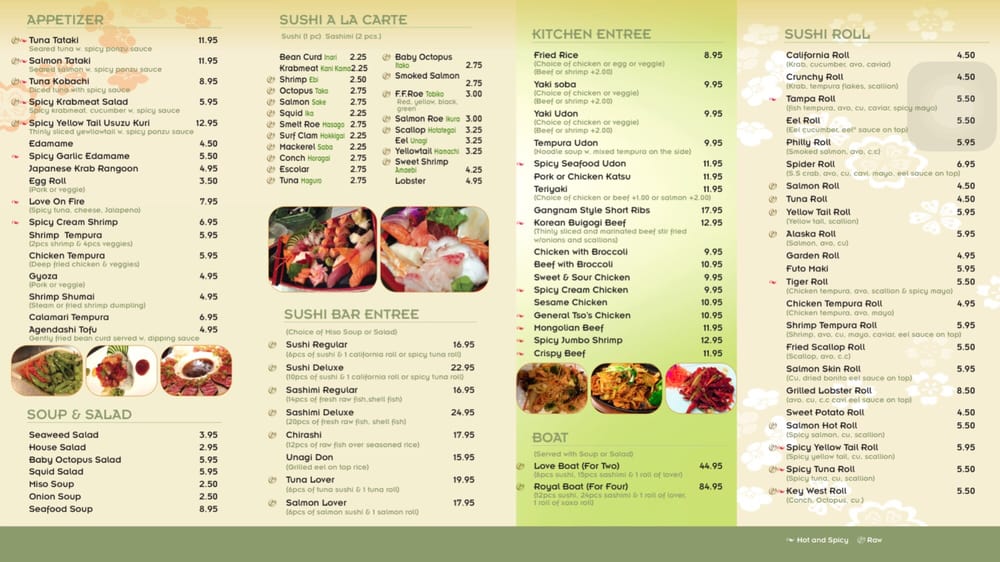 Kampai sushi menu